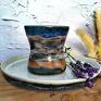 kamionkowa wielobarwna czarka ceramiczna fantazja ręcznie wykonana na kole kubki kolorowa handmade