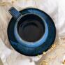 kubki: Filiżanka ze spodkiem niebieska beczułka 250 ml - Borówka ceramika prezent