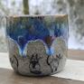 kubek ceramiczny niebieskie - koty (c747) kmaionka ceramika