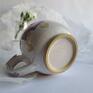 fioletowy z ptakiem - ceramika uzytkowa kubek ceramiczny prezent handmade