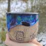 pod choinkę niebieskie kubek ceramiczny - górskie wędrówki kubki na kawę na herbatę ceramika na prezent