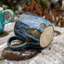 Kubek duży kamionkowy z wielorybem - Ocean beż - 300 ml ceramika na prezent kubki do kawy handmade
