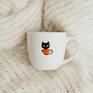 Przepiękny porcelanowy kubek - kot z sercem w kolorze - kawa do herbaty