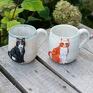 kubki prezent dla kociary handmade kubek ceramiczny z kotem | czarny kot | duży
