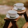 Niezwykły porcelanowy zestaw do kawy i herbaty z motywem kwitnącej łąki. Idealny dla bliskich osób. Kubki prezent ślubny