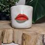 ceramiczny kubki kubek z ustami ceramika rzeźba artystyczna