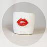 artystyczna mały kubeczek krysia czerwone usta - pojemność 170 ceramika
