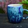 kamionkowy - niebiesko biały 360 ml - kubek do kawy handmade ceramika użytkowa