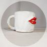 kubki ceramika artystyczna mały kubeczek krysia czerwone usta - pojemność 170 kubek z ustami