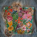 Ręcznie malowana kurtka jeansowa custom KOLIBRY