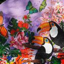 ręcznie malowana kolorowa kurtka TUKANY