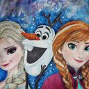 ręcznie malowana kurtka jeansowa XS dziewczęca FROZEN