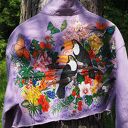 ręcznie malowana kolorowa kurtka TUKANY