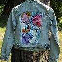 malowana kurtka jeansowa Daisy