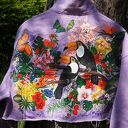 ręcznie malowana kolorowa kurtka TUKANY