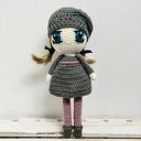 Lalka dekoracyjna kolekcjonerska szydełkowe oczy