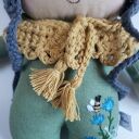 Lalka leśny skrzat Chaberek lniana przytulanka handmade 24 cm