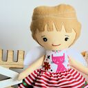 Aniołek stróż Ewunia 35 cm - lalka handmade na chrzest i roczek