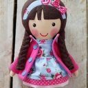 Marcysia - malowana lala 40 cm, ręcznie szyta przytulanka