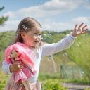 Lalka syrenka z turkusowym ogonem - bawełniana lalka ręcznie robiona