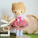Aniołek stróż Ewunia 35 cm - lalka handmade na chrzest i roczek