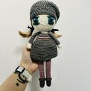 Lalka dekoracyjna kolekcjonerska szydełkowe oczy