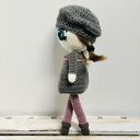 Lalka dekoracyjna kolekcjonerska szydełkowe oczy