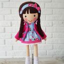 Marcysia - malowana lala 40 cm, ręcznie szyta przytulanka