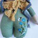 Lalka leśny skrzat Chaberek lniana przytulanka handmade 24 cm