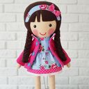 Marcysia - malowana lala 40 cm, ręcznie szyta przytulanka