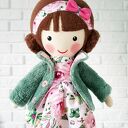 Malowana lala Oliwka - ręcznie robiona przytulanka 40 cm
