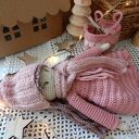 Lalka szydełkowa w różowej sukieneczce - handmade dla dziewczynki