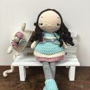 Lalka jednorożec Maskotka przytulanka szydełkowa