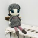 Lalka dekoracyjna kolekcjonerska szydełkowe oczy