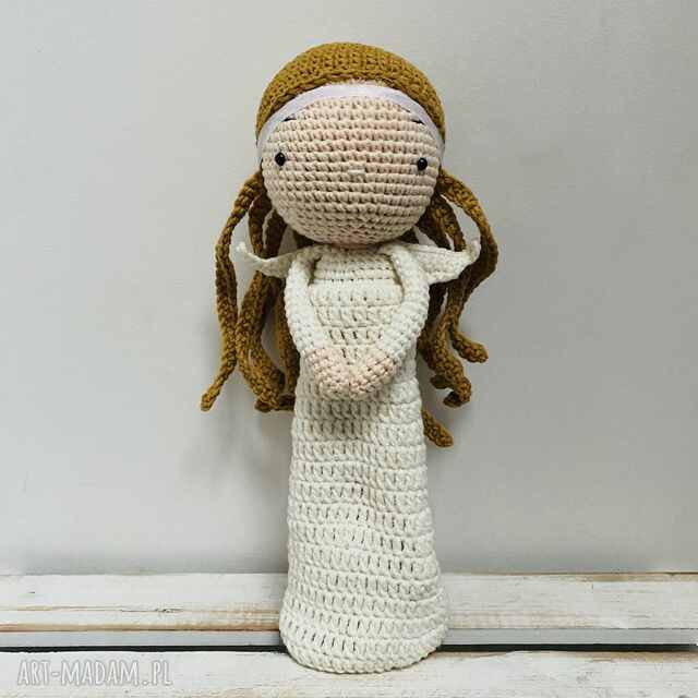 Szydełkowy Anioł handmade - lalka dekoracyjna