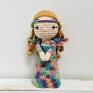 Anioł stróż lalka maskotka szydełkowa handmade kolorowy ręcznie robiony