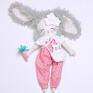 królik różowe króliczka z maleństwem bawełna lalka