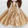 Poofy cat ręcznie robione lalki księżniczka w złotej sukni balowej mafeedolls