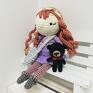 lalki: z misiem w torebce maskotka przytulanka szydełkowa - ręcznie handmade kolekcjonerska