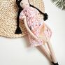 Bawełniana szmaciana lalka laleczka w sukience szyta prezent