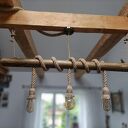 Drewniana lampa wisząca Jaro Blue0
