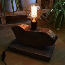 Lampa z plastra drewna Akacja w stylu loft Japandi Wabi-Sabi - unikat