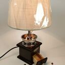 Lampka z młynka do kawy PRL - czarna vintage do wnętrz i na prezent