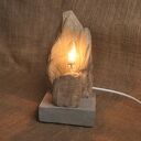Unikatowa lampa z betonu i starego drewna w stylu loft i retro