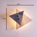 Geometryczna lampa ścienna TRIADA z dębu, stali i szkła (LED 12V)