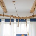 Drewniana lampa wisząca z drewna z morza Jaro Blue0