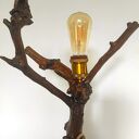 Lampa z gałęzi i kamienia - naturalne światło z kloszem z juty (E27)