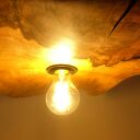 Lampa wisząca rzeźbiona z drewna, żyrandol (klosz) z orzecha włoskiego