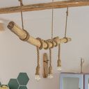 Drewniana lampa wisząca z drewna z morza Jaro Blue0
