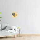 Geometryczna lampa ścienna TRIADA z dębu, stali i szkła (LED 12V)